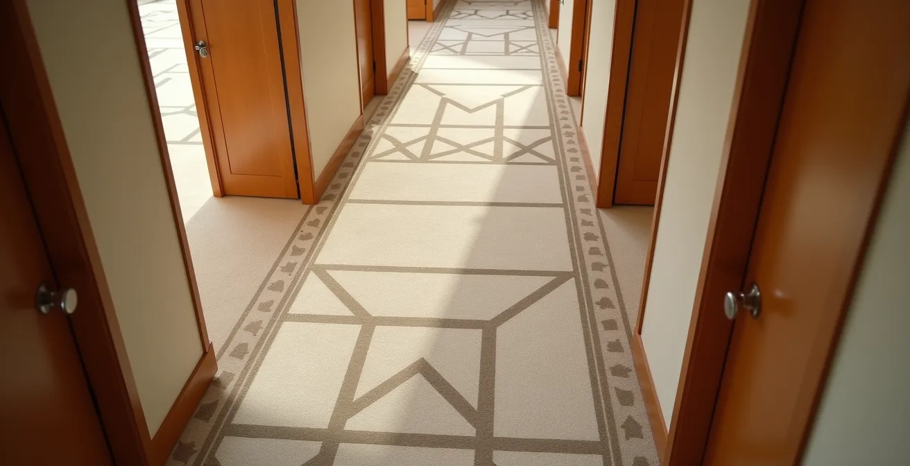 Aerial view of hotel floor showing connecting room configurations